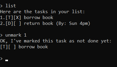 unmark example